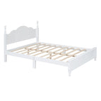 Letto a piattaforma in legno retrò con testiera