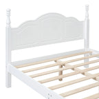 Letto a piattaforma in legno retrò con testiera