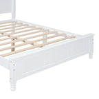 Letto a piattaforma in legno retrò con testiera