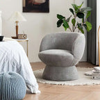 Set di 1 poltrona girevole moderna in stile Bouclé con rivestimento in tessuto