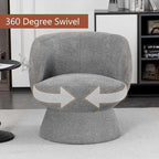 Set di 1 poltrona girevole moderna in stile Bouclé con rivestimento in tessuto