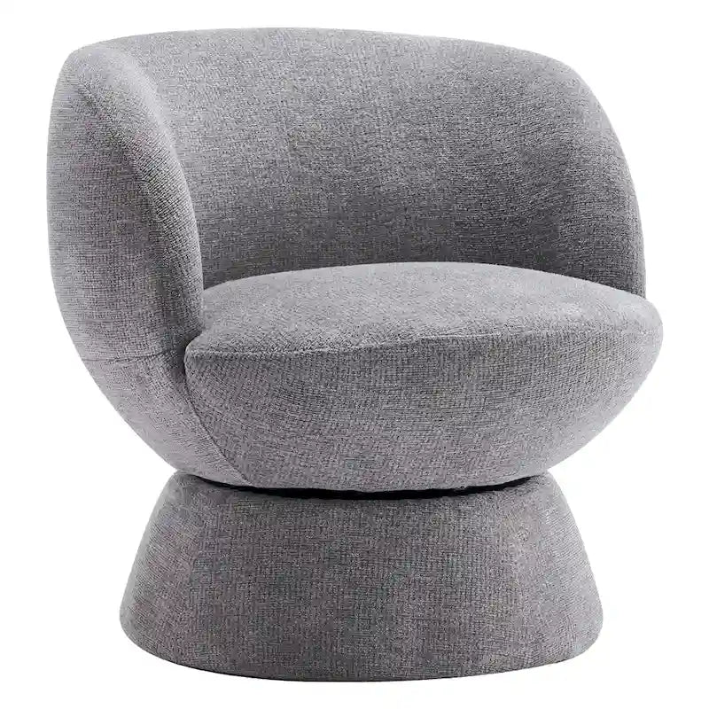 Set di 1 poltrona girevole moderna in stile Bouclé con rivestimento in tessuto