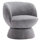 Set di 1 poltrona girevole moderna in stile Bouclé con rivestimento in tessuto