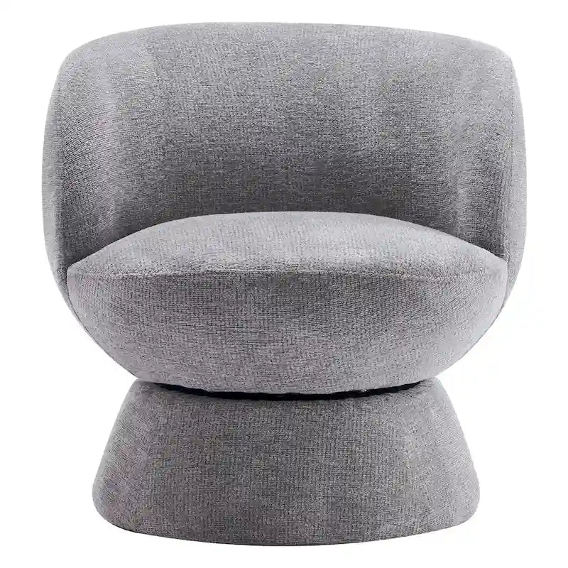 Set di 1 poltrona girevole moderna in stile Bouclé con rivestimento in tessuto