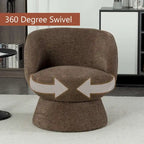 Set di 1 poltrona girevole moderna in stile Bouclé con rivestimento in tessuto