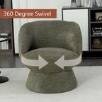 Set di 1 poltrona girevole moderna in stile Bouclé con rivestimento in tessuto