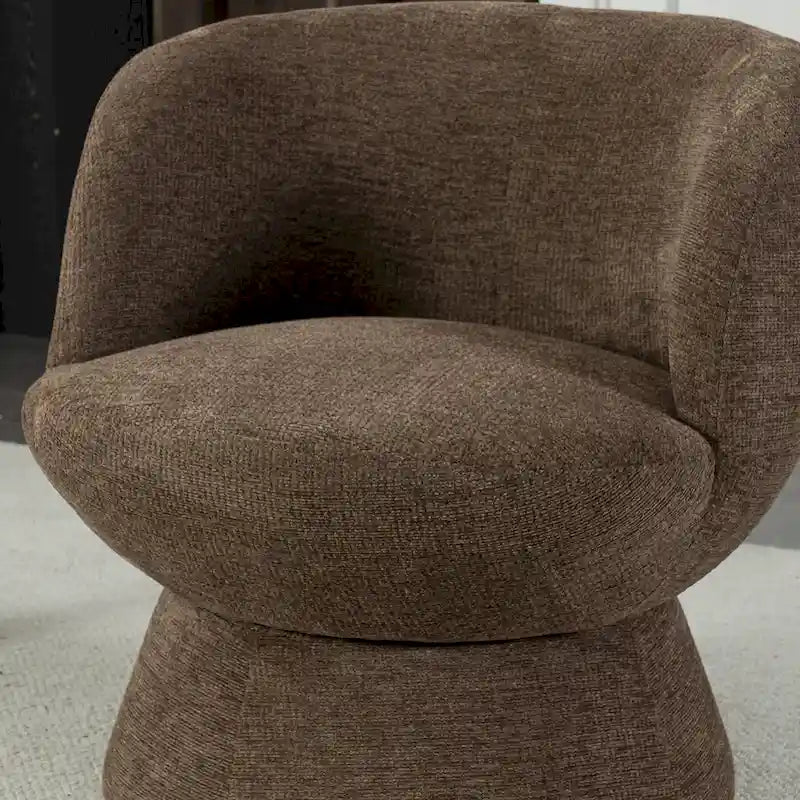 Set di 1 poltrona girevole moderna in stile Bouclé con rivestimento in tessuto