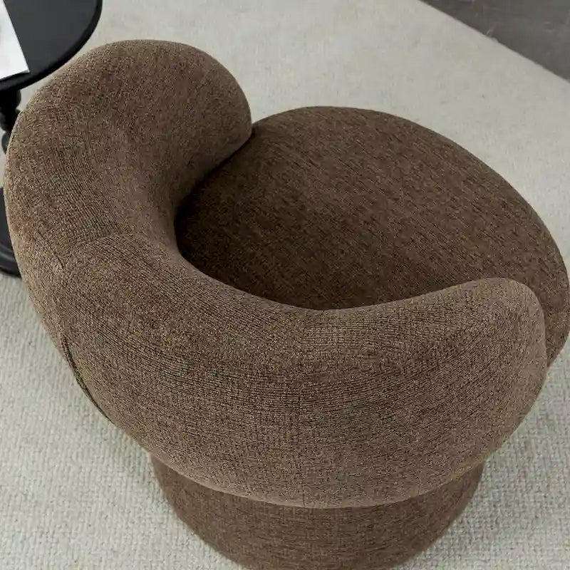Set di 1 poltrona girevole moderna in stile Bouclé con rivestimento in tessuto