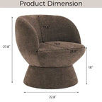 Set di 1 poltrona girevole moderna in stile Bouclé con rivestimento in tessuto