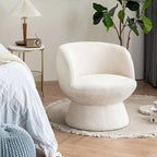 Set di 1 poltrona girevole moderna in stile Bouclé con rivestimento in tessuto