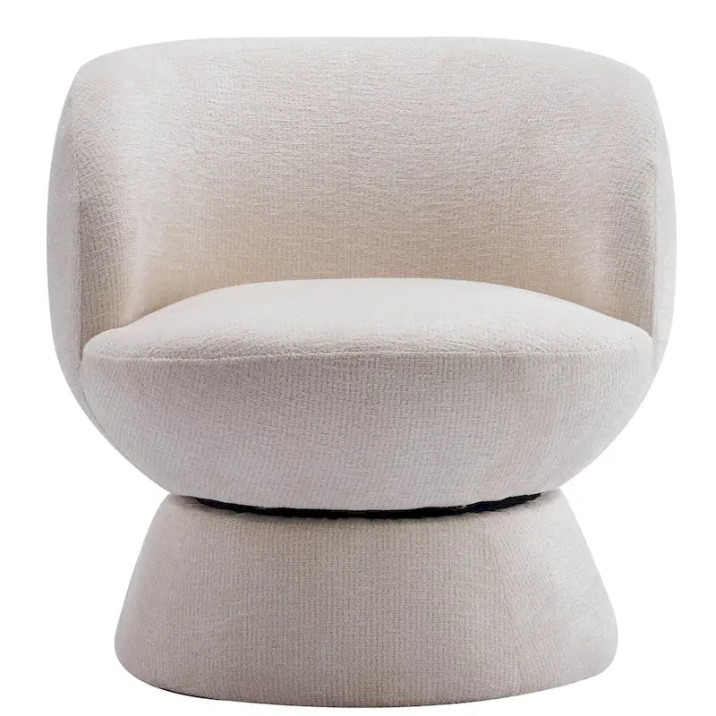 Set di 1 poltrona girevole moderna in stile Bouclé con rivestimento in tessuto