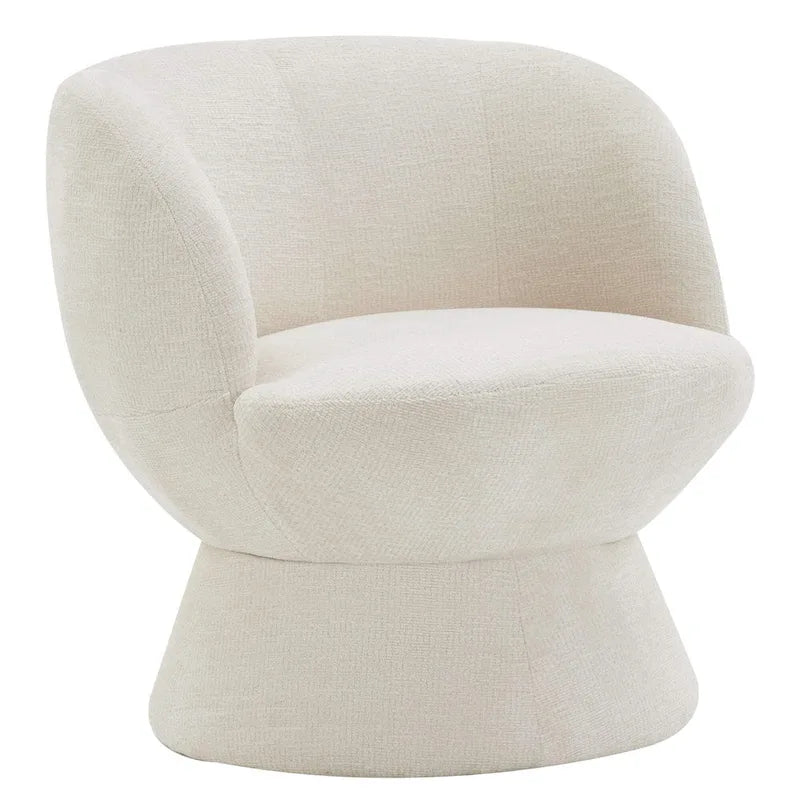 Set di 1 poltrona girevole moderna in stile Bouclé con rivestimento in tessuto