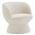 Set di 1 poltrona girevole moderna in stile Bouclé con rivestimento in tessuto