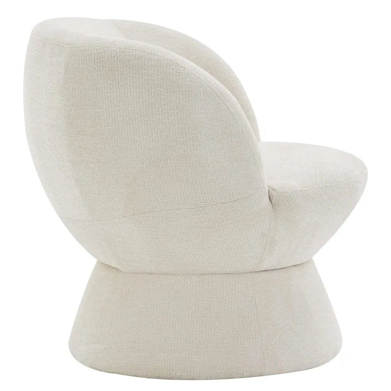 Set di 1 poltrona girevole moderna in stile Bouclé con rivestimento in tessuto