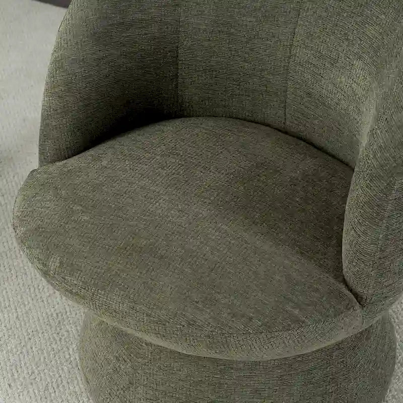 Set di 1 poltrona girevole moderna in stile Bouclé con rivestimento in tessuto