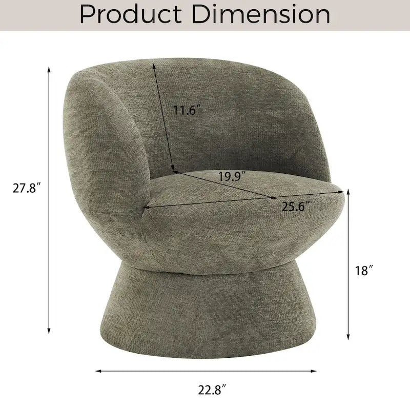 Set di 1 poltrona girevole moderna in stile Bouclé con rivestimento in tessuto