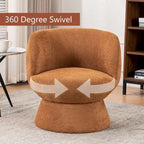 Set di 1 poltrona girevole moderna in stile Bouclé con rivestimento in tessuto
