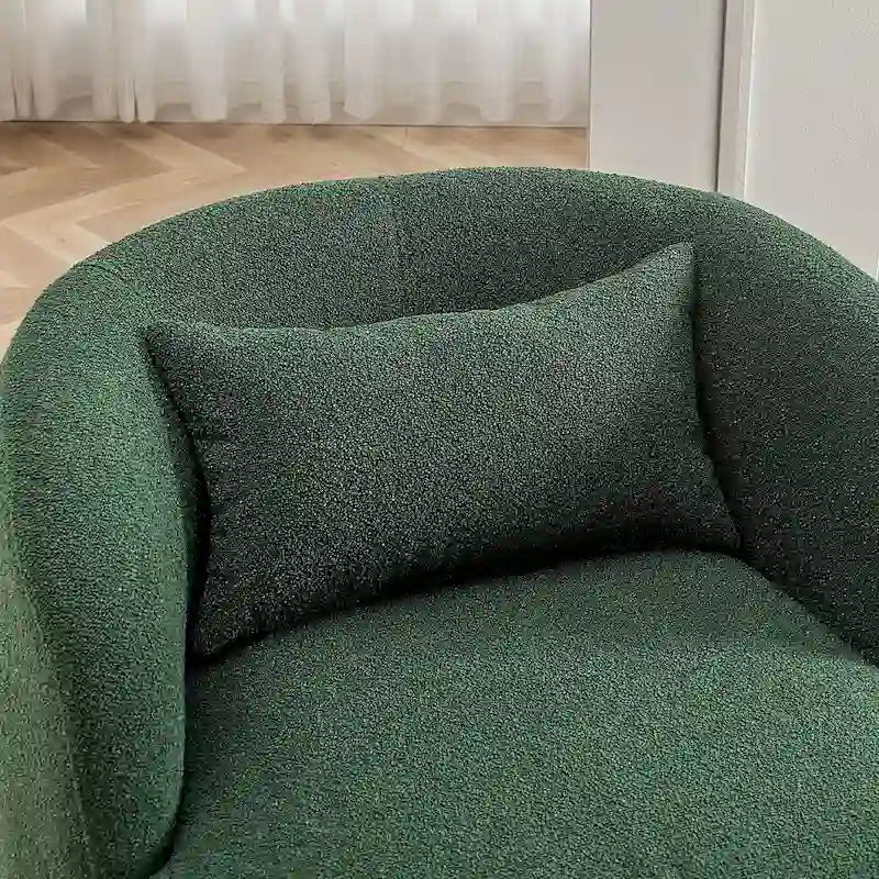 Poltrona girevole in tessuto bouclé da 34" con rotazione a 360 gradi