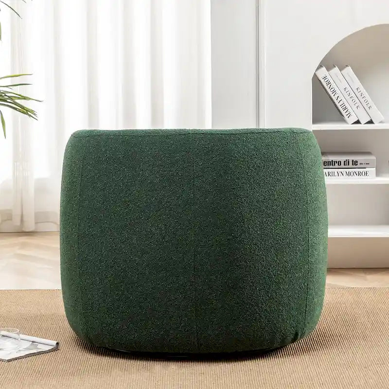 Poltrona girevole in tessuto bouclé da 34" con rotazione a 360 gradi