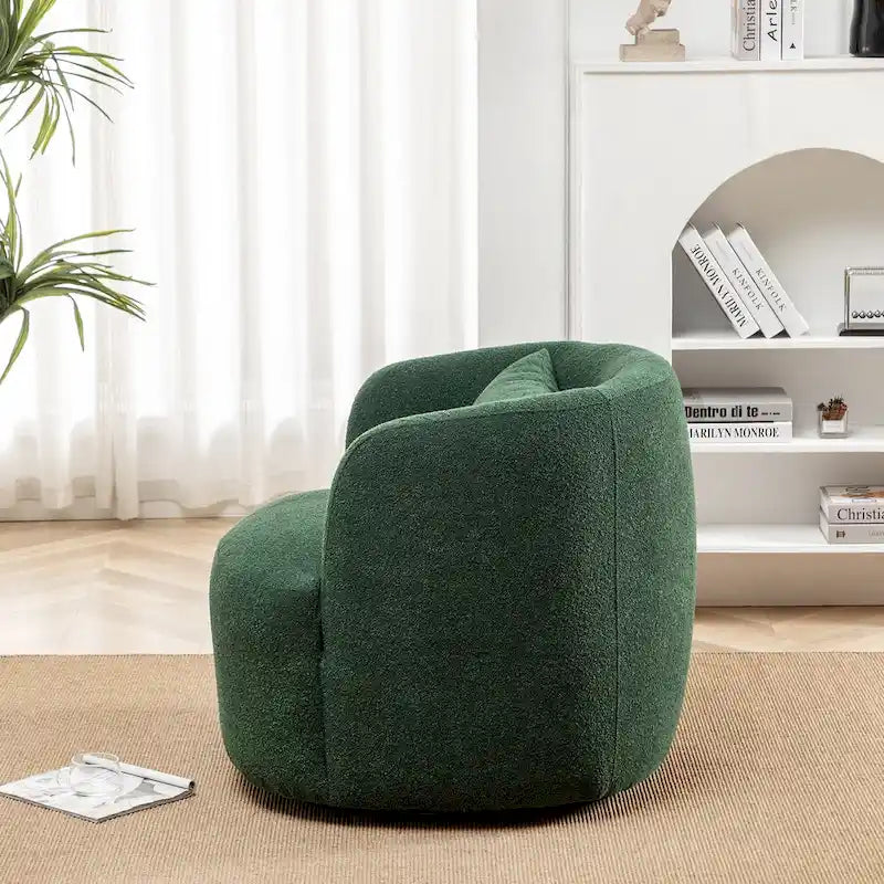 Poltrona girevole in tessuto bouclé da 34" con rotazione a 360 gradi