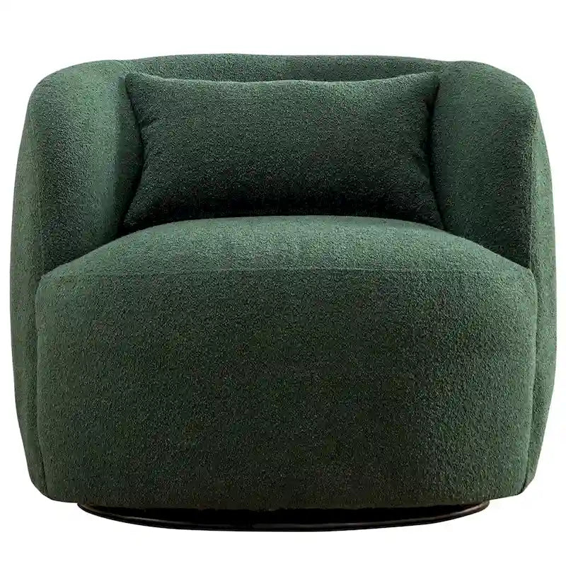 Poltrona girevole in tessuto bouclé da 34" con rotazione a 360 gradi