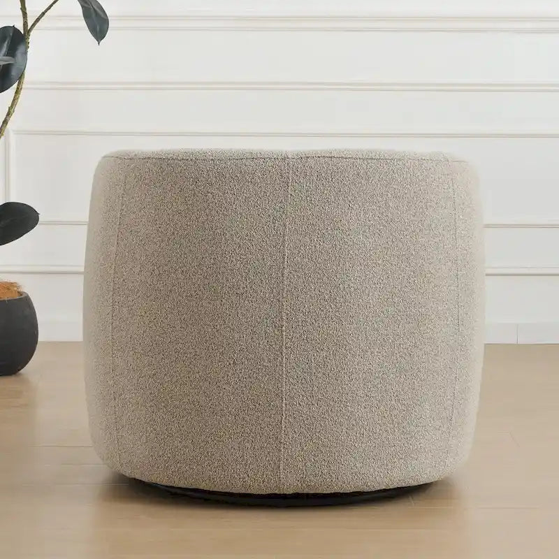Poltrona girevole in tessuto bouclé da 34" con rotazione a 360 gradi