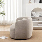 Poltrona girevole in tessuto bouclé da 34" con rotazione a 360 gradi