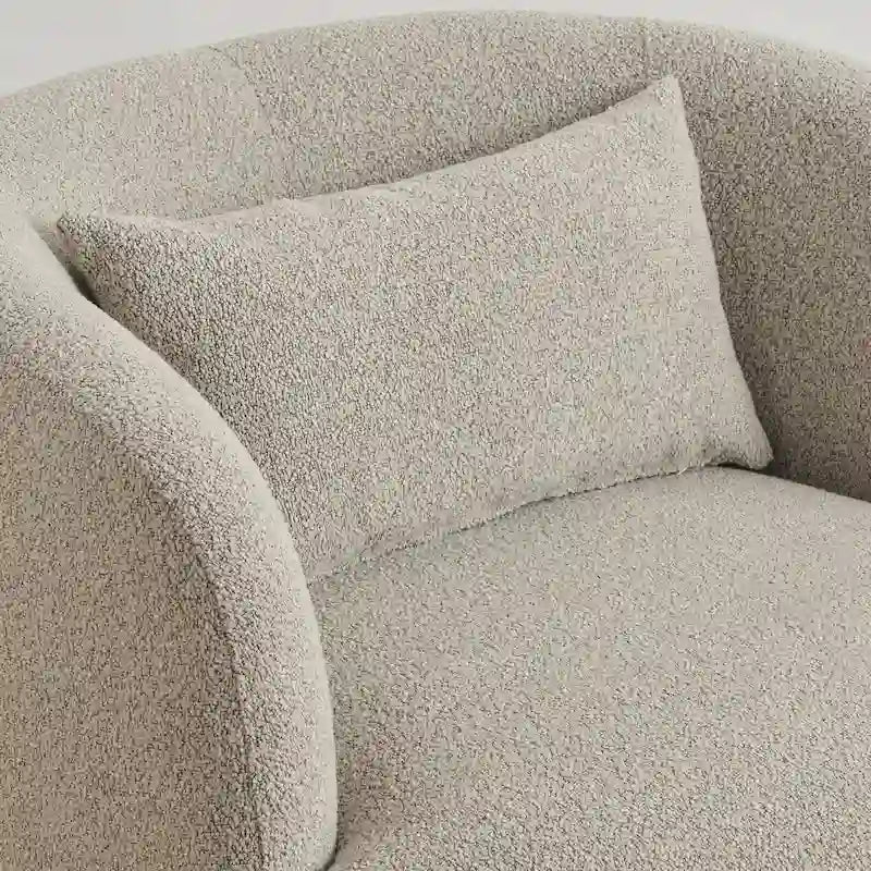 Poltrona girevole in tessuto bouclé da 34" con rotazione a 360 gradi