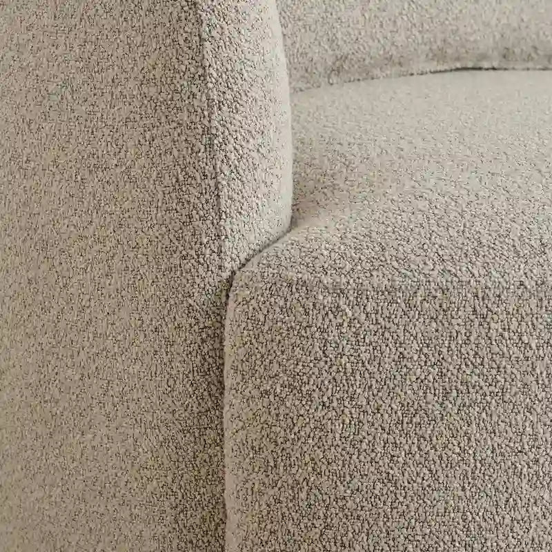 Poltrona girevole in tessuto bouclé da 34" con rotazione a 360 gradi