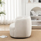 Poltrona girevole in tessuto bouclé da 34" con rotazione a 360 gradi