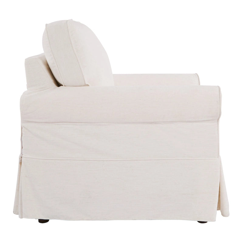 Poltrona Zuni imbottita con gambe in legno