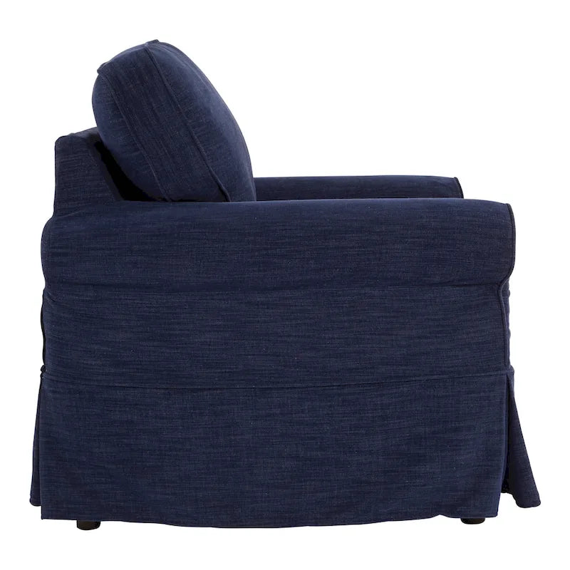 Poltrona Zuni imbottita con gambe in legno