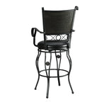 Sgabello da bar girevole Elle Big & Tall in metallo nero con seduta in similpelle