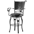 Sgabello da bar girevole Elle Big & Tall in metallo nero con seduta in similpelle