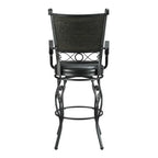 Sgabello da bar girevole Elle Big & Tall in metallo nero con seduta in similpelle