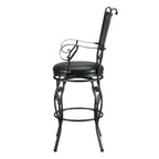 Sgabello da bar girevole Elle Big & Tall in metallo nero con seduta in similpelle