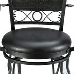 Sgabello da bar girevole Elle Big & Tall in metallo nero con seduta in similpelle