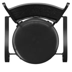 Sgabello da bar girevole Elle Big & Tall in metallo nero con seduta in similpelle