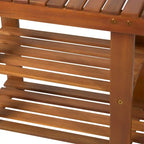 Panca da ingresso a 3 livelli in legno di acacia con porta scarpe
