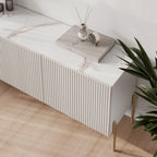 Mobile TV Selline Beige in legno con armadietti di contenimento