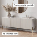 Mobile TV Selline Beige in legno con armadietti di contenimento