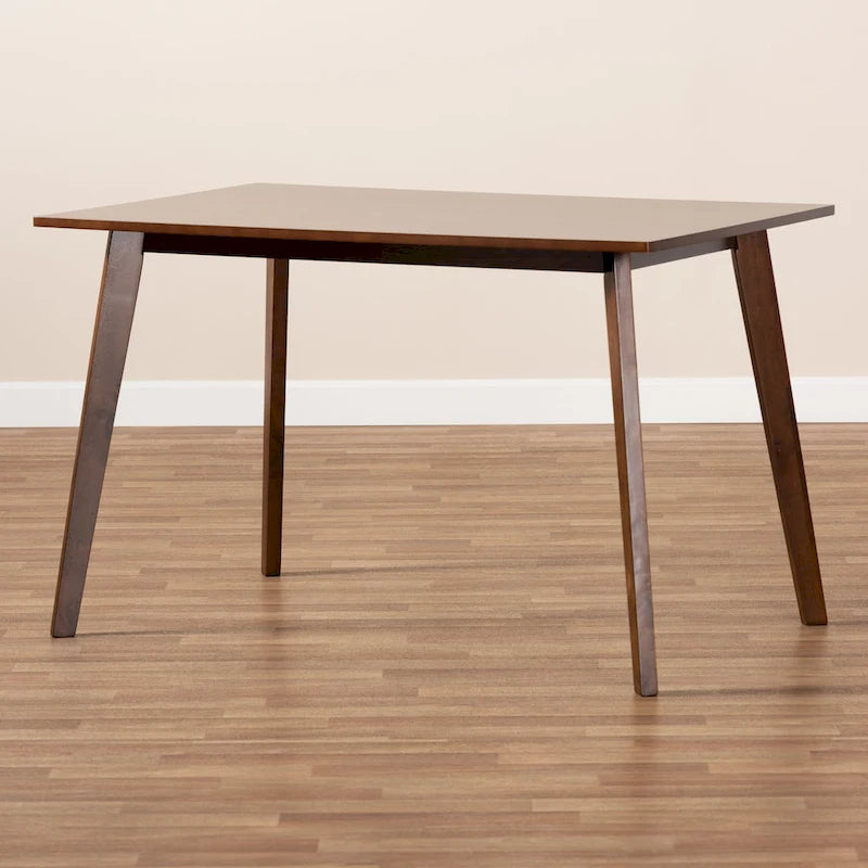Tavolo da pranzo rotondo Britte Mid-Century Modern con gambe in legno