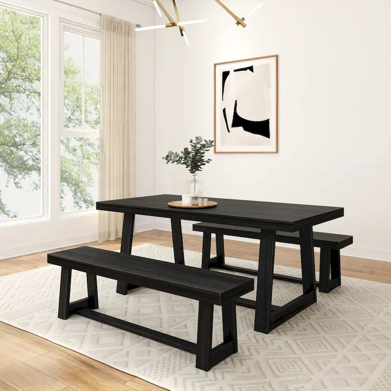 Tavolo da pranzo classico in legno massello da 72" per 6-8 persone
