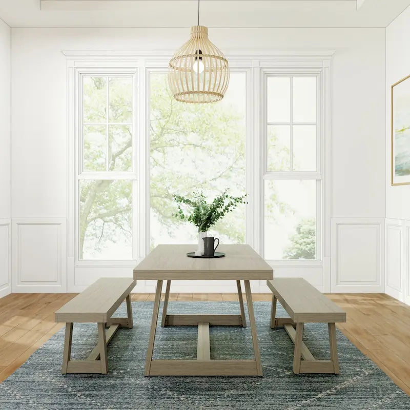Tavolo da pranzo classico in legno massello da 72" per 6-8 persone