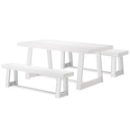 Tavolo da pranzo classico in legno massello da 72" per 6-8 persone