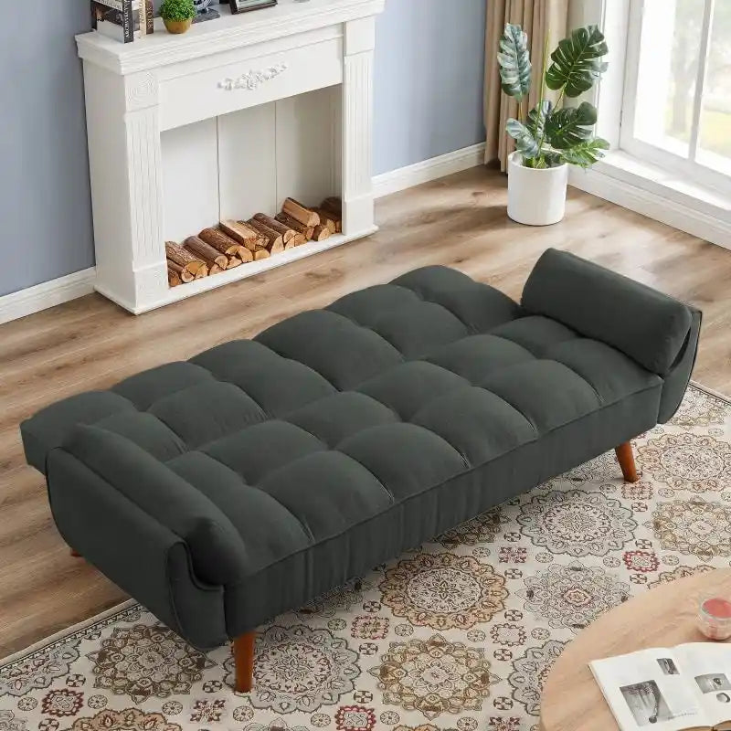 Divano letto futon da 191,5 cm (75,39 pollici), divano letto imbottito convertibile con schienale trapuntato sdoppiato reclinabile
