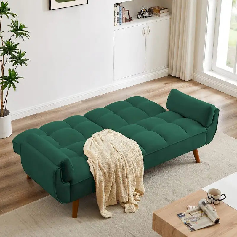 Divano letto futon da 191,5 cm (75,39 pollici), divano letto imbottito convertibile con schienale trapuntato sdoppiato reclinabile
