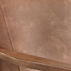 Set Sedia Imbottita e Pouf Bianca Cammello Marrone