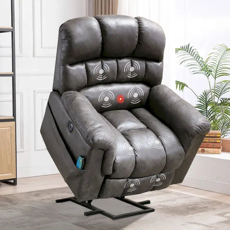 Poltrona Reclinabile Elettrica Extra Large da 107 cm con Massaggio e Riscaldamento