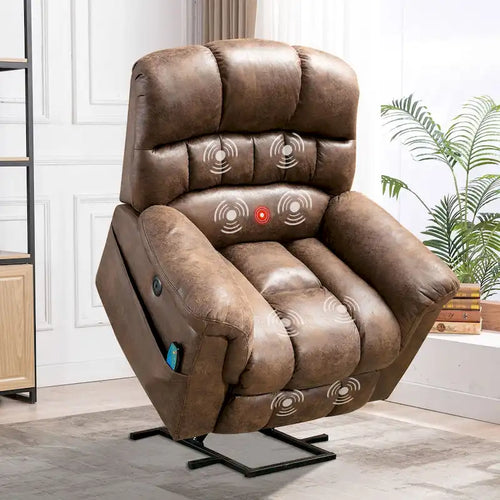 Poltrona Reclinabile Elettrica Extra Large da 107 cm con Massaggio e Riscaldamento